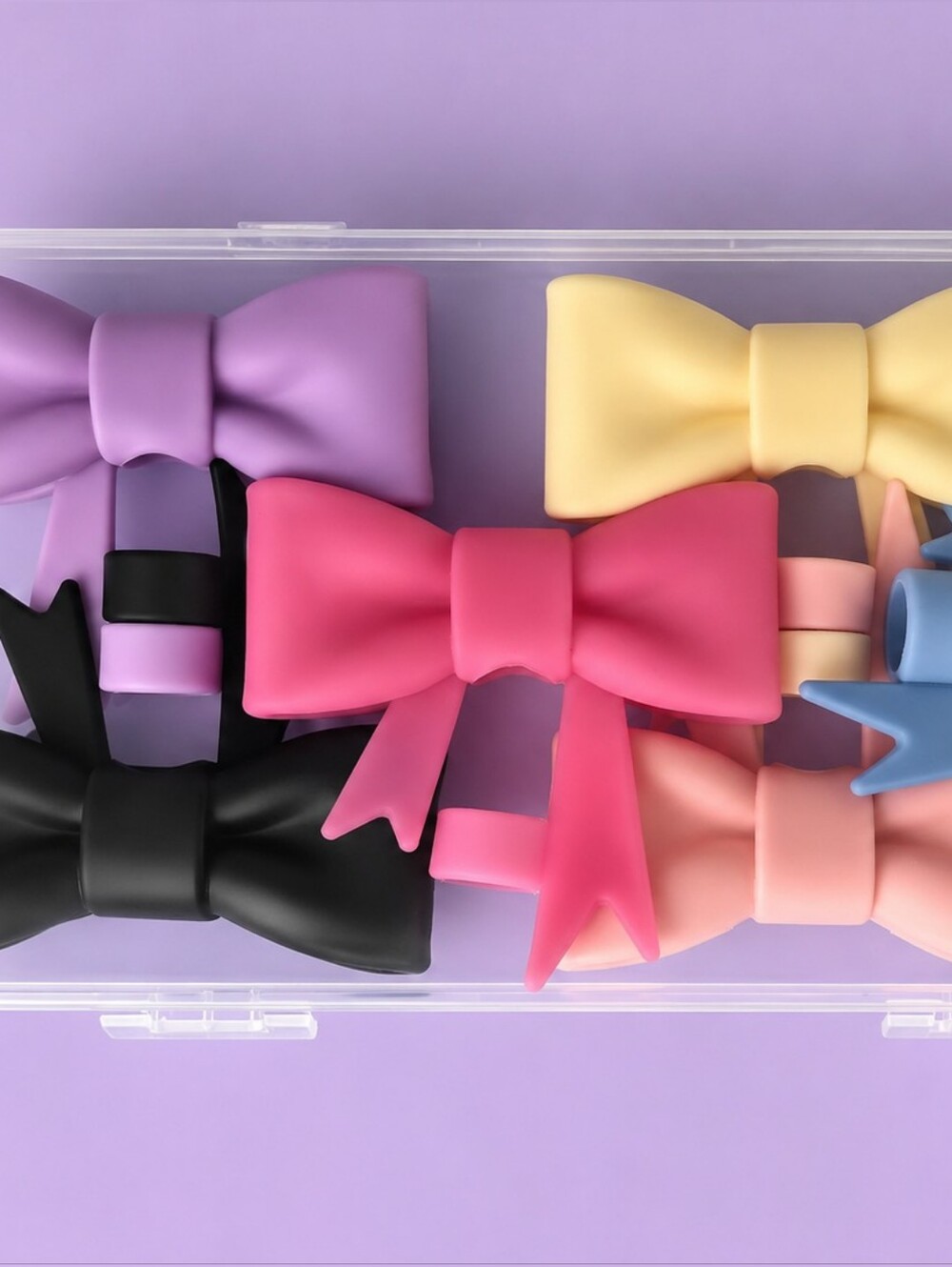 Set Of 6 Bow Straw Toppers